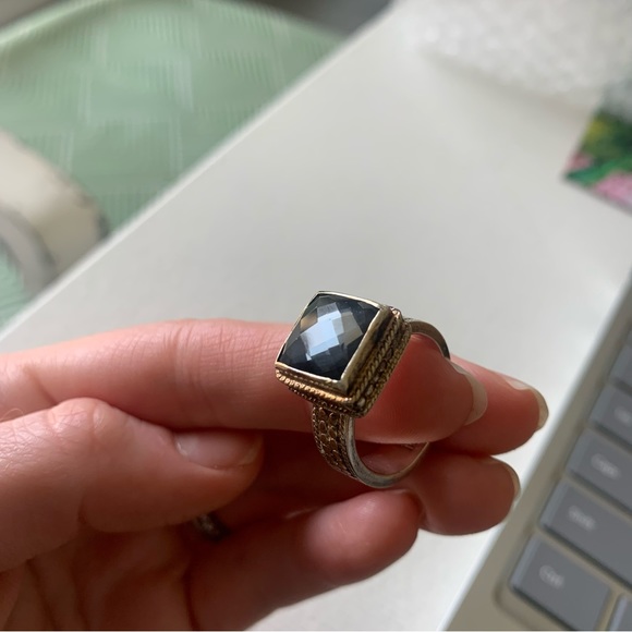 Anna Beck Square Faceted Dark Stone Ring - Picture 5 of 9